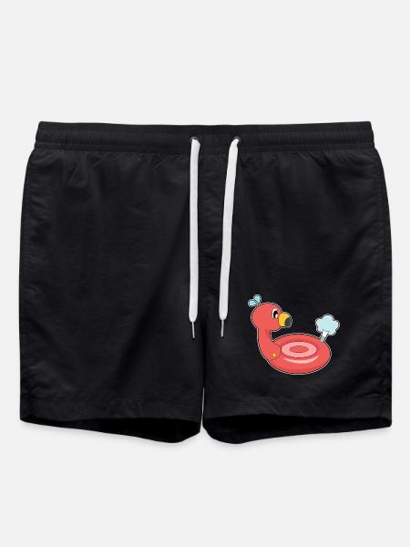 Flamingo Luftmatratze - Badeshorts - Schwarz