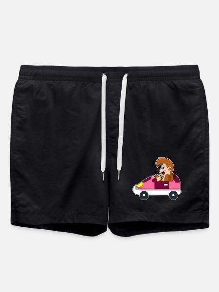 Monkey Car - Swim Trunks - black