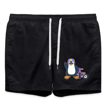 Penguin Bike - Swim Trunks - black - Front - AI Model Male 185 light (185cm)