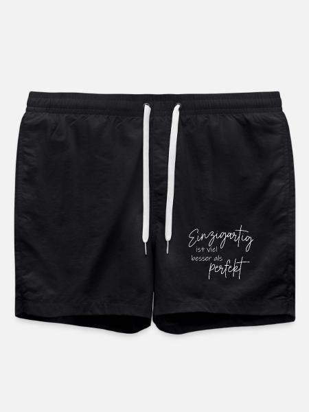 Einzigartig ist viel besser als perfekt - Badeshorts - Schwarz