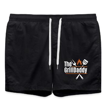 The GrillDaddy - Design Barbecue pour Papa - Short de bain - noir - Devant - AI Model Male 185 light (185cm)