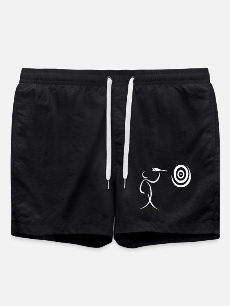 Minimalist darts dart player with dart and dart - Swim Trunks - black