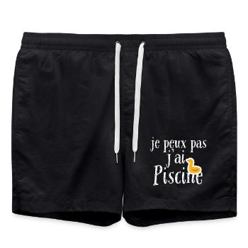 je peux pas j'ai piscine - Short de bain - noir - Devant - AI Model Male 185 light (185cm)