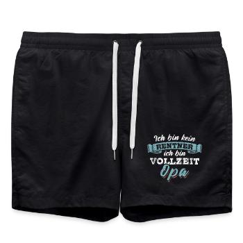 Ich bin kein Rentner ich bin Vollzeit Opa - Badeshorts - Schwarz - Vorne - AI Model Male 185 light (185cm)