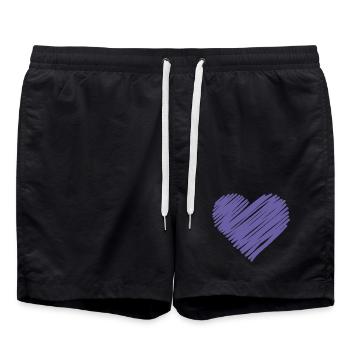 Cœur Pourpre à Croquis - Short de bain - noir - Devant - AI Model Male 185 light (185cm)