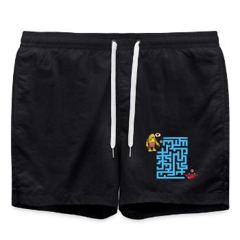 Le labyrinthe des amoureux - Short de bain - noir - Devant - AI Model Male 185 light (185cm)