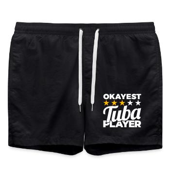 Average tuba player - Swim Trunks - black - Front - AI Model Male 185 light (185cm)