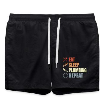 Eat Sleep Plumbing Repeat - Badeshorts - Schwarz - Vorne - AI Model Male 185 light (185cm)