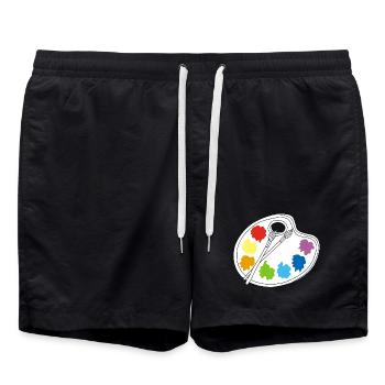Künstler (weiß) - Badeshorts - Schwarz - Vorne - AI Model Male 185 light (185cm)
