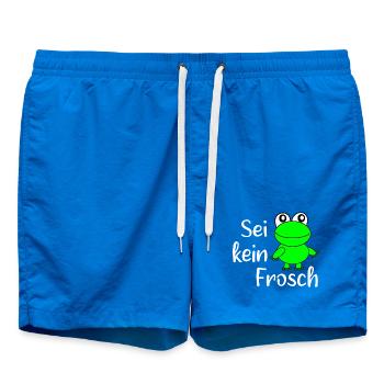 Fasching, Karneval, Kostüm, Frosch - Badeshorts - Cobalt blue - Vorne