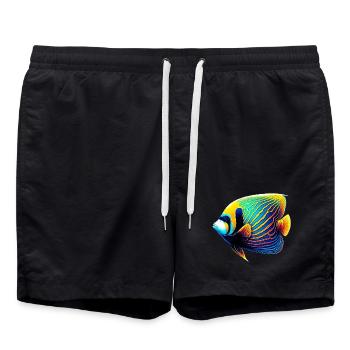 Emperor Angel Fish - Swim Trunks - black - Front - AI Model Male 185 light (185cm)
