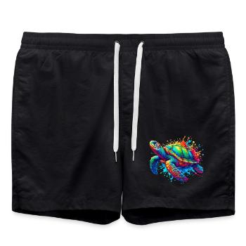 Schildkröte - Badeshorts - Schwarz - Vorne - AI Model Male 185 light (185cm)