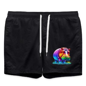 Hippopotame - Short de bain - noir - Devant - AI Model Male 185 light (185cm)