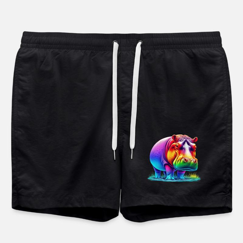 Nilpferd - Badeshorts - Schwarz