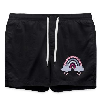 Boho Regenbogen rosa Mädchen Geburt Baby Babyparty - Badeshorts - Schwarz - Vorne - AI Model Male 185 light (185cm)