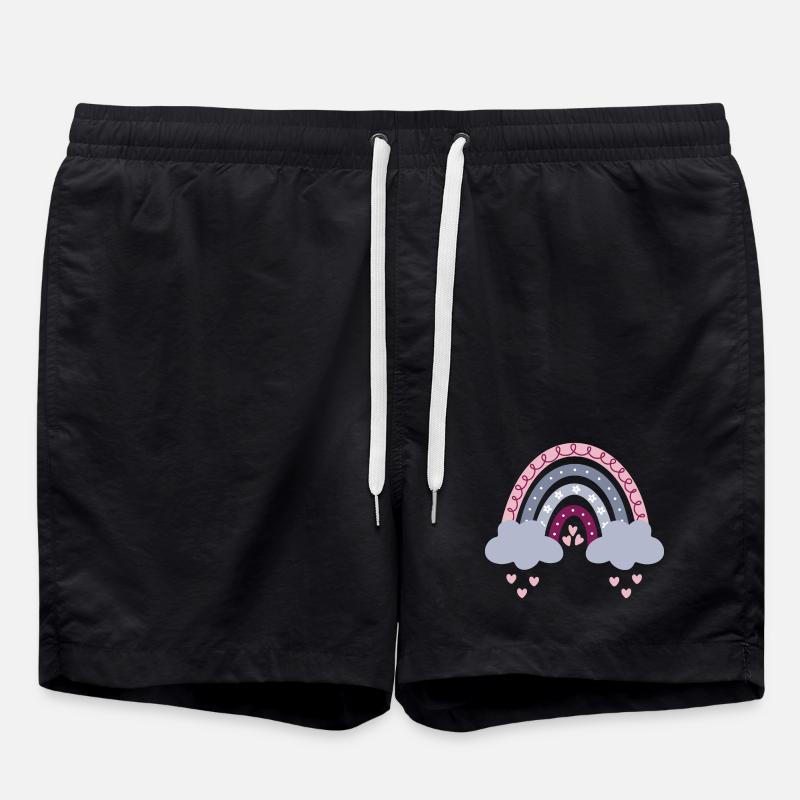 Boho Regenbogen rosa Mädchen Geburt Baby Babyparty - Badeshorts - Schwarz