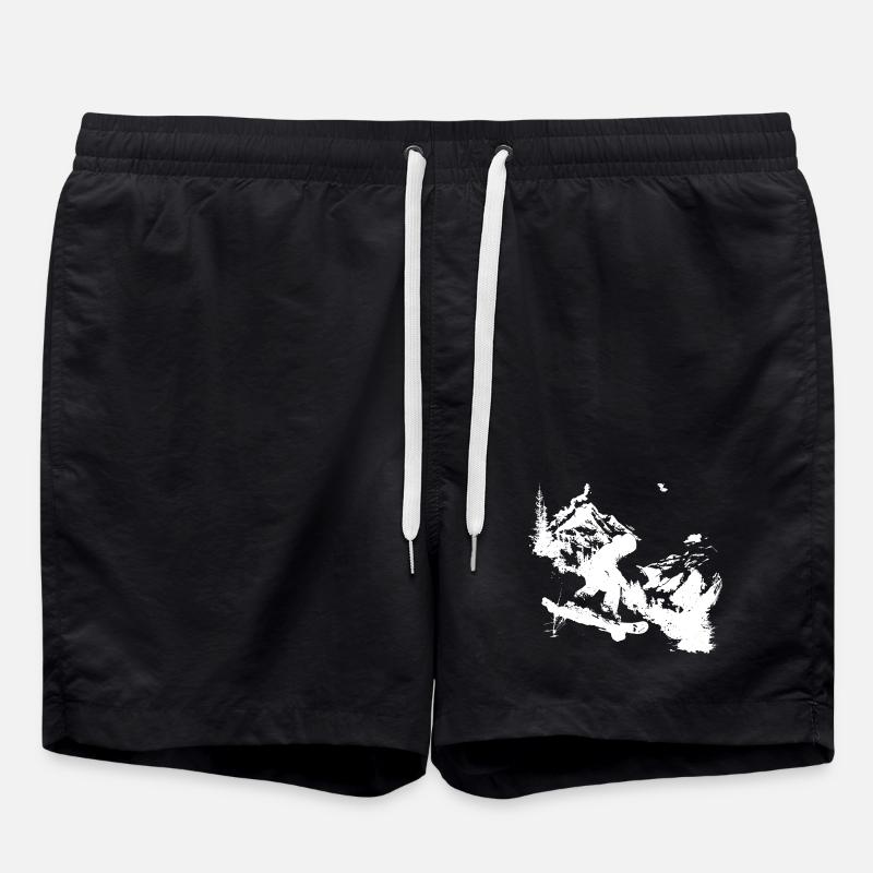 Snowboarding Grafik - Badeshorts - Schwarz