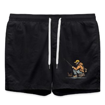 Graphiques de pêcheur - Short de bain - noir - Devant - AI Model Male 185 light (185cm)