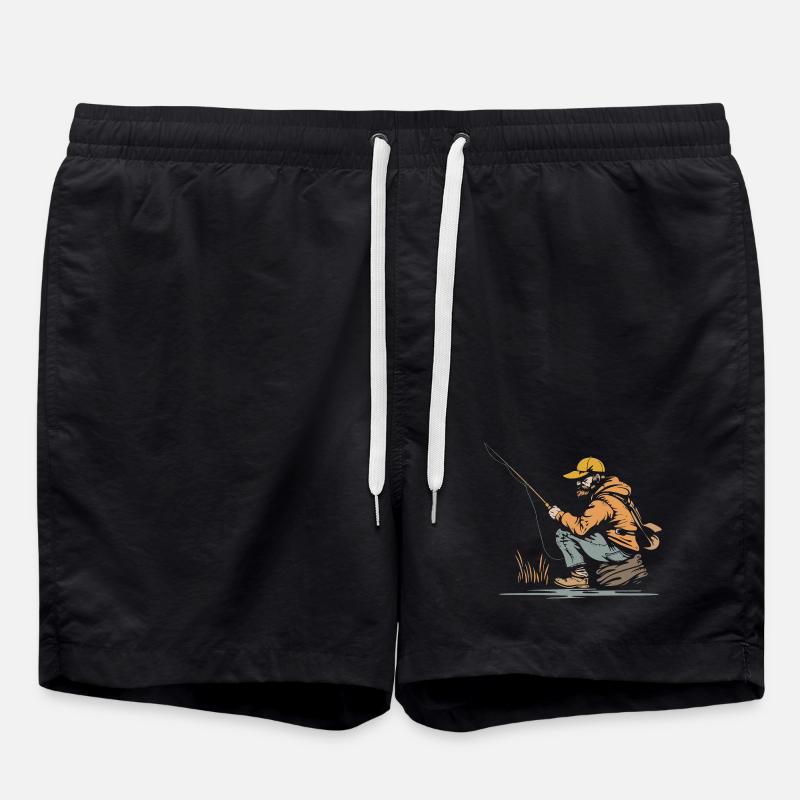 Angler Graphics - Swim Trunks - black