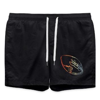Football Ball Vintage Look - Swim Trunks - black - Front - AI Model Male 185 light (185cm)