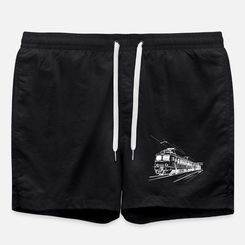 Dessin ferroviaire - Short de bain - noir