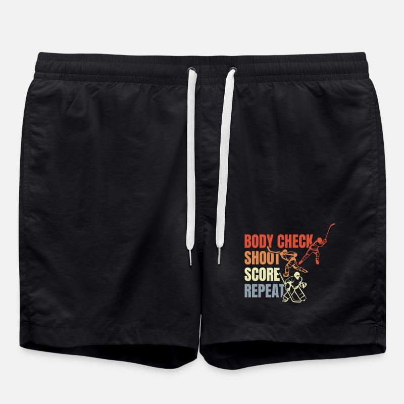 Eishockey Spruch - Badeshorts - Schwarz