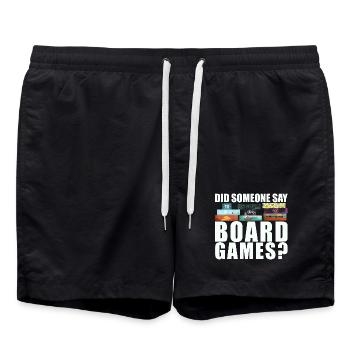 Brettspiele Spruch - Did someone say board games? - Badeshorts - Schwarz - Vorne - AI Model Male 185 light (185cm)