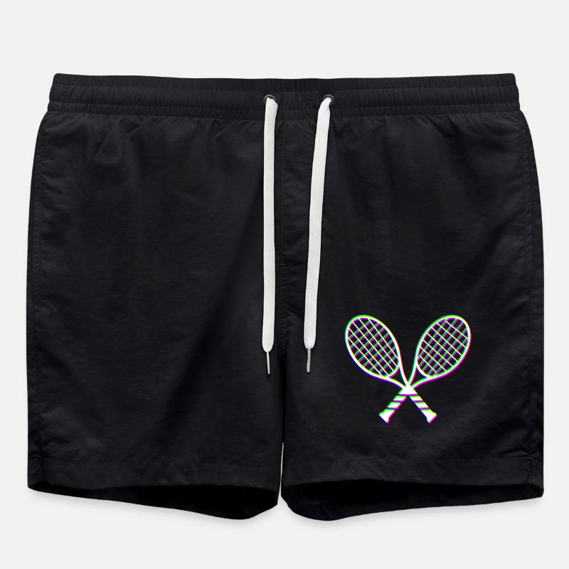 Tennis Glitch effect racket - Swim Trunks - black