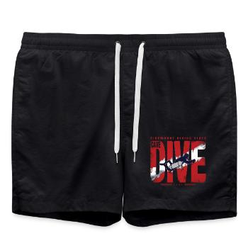 Diving Cave Diver Graphic - Swim Trunks - black - Front - AI Model Male 185 light (185cm)