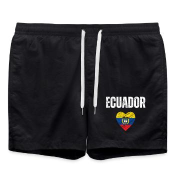 Ich liebe Ecuador, die Flagge von Ecuador - Badeshorts - Schwarz - Vorne - AI Model Male 185 light (185cm)