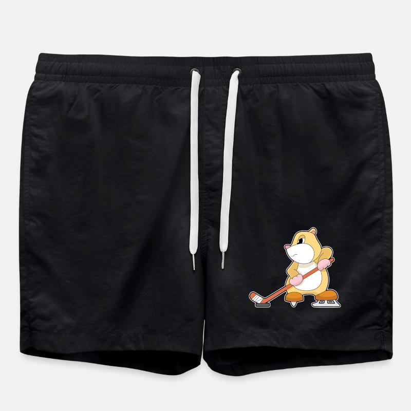 Hamster Eishockey Eishockeyschläger - Badeshorts - Schwarz