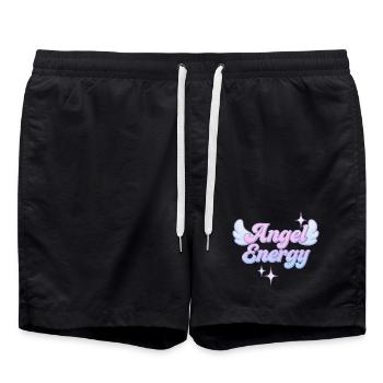 Angel Energy / Y2K Design - Swim Trunks - black - Front - AI Model Male 185 light (185cm)
