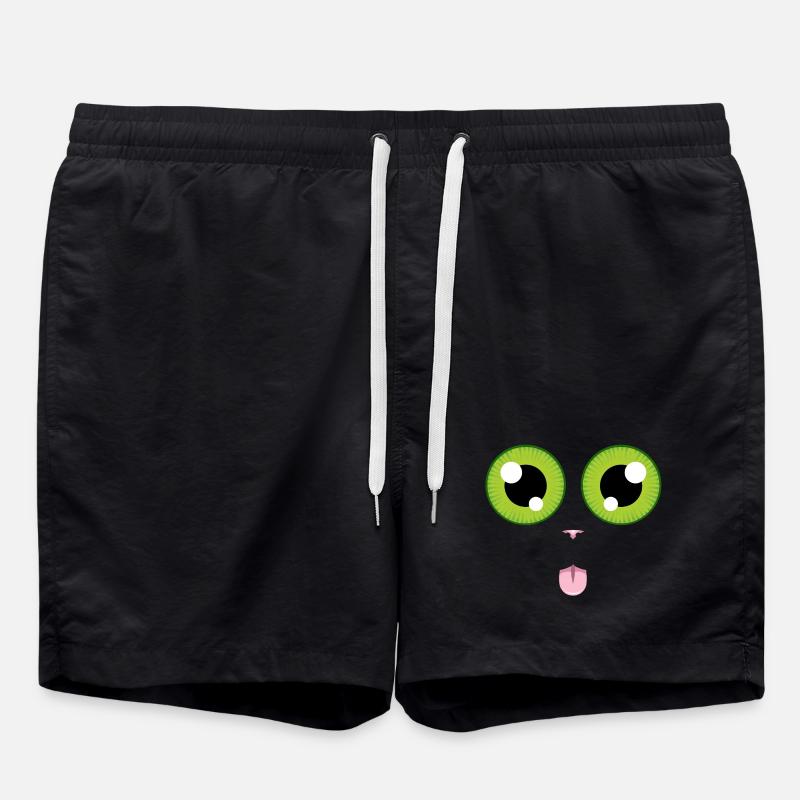 Le chat tire la langue - Short de bain - noir