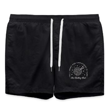 Tricot fil amoureux drôle Noël tricot tricoteur - Short de bain - noir - Devant - AI Model Male 185 light (185cm)