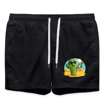 Cactus Summer - Swim Trunks - black - Front - AI Model Male 185 light (185cm)
