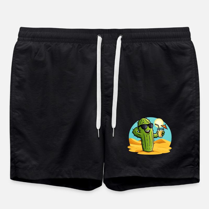 Cactus Summer - Swim Trunks - black