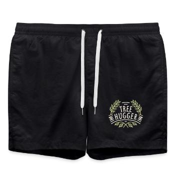Tree hugger forest bathing nature lovers - Swim Trunks - black - Front - AI Model Male 185 light (185cm)