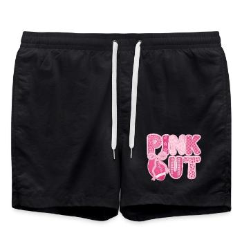 Pink Out Brustkrebs Fußball - Badeshorts - Schwarz - Vorne - AI Model Male 185 light (185cm)