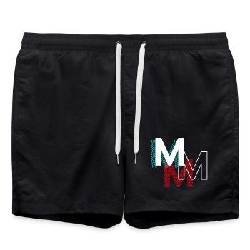 M Lettering Gifts - Swim Trunks - black - Front - AI Model Male 185 light (185cm)