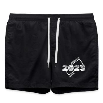 Geschenkidee 2023 - Badeshorts - Schwarz - Vorne - AI Model Male 185 light (185cm)