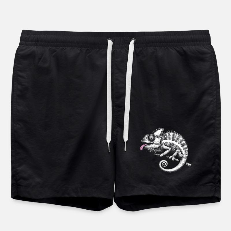 Chamäleon Pastell Stammeskunst - Badeshorts - Schwarz