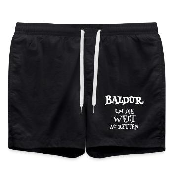 Geschenk für Baldur - Badeshorts - Schwarz - Vorne - AI Model Male 185 light (185cm)