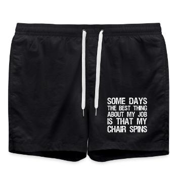 some days the best thing about my job  - Badeshorts - Schwarz - Vorne - AI Model Male 185 light (185cm)