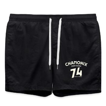 Logo Vintage Chamonix 14 Haute Savoie - Swim Trunks - black - Front - AI Model Male 185 light (185cm)