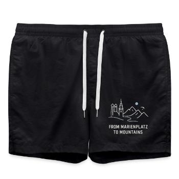 From Marienplatz to Mountains München - Badeshorts - Schwarz - Vorne - AI Model Male 185 light (185cm)