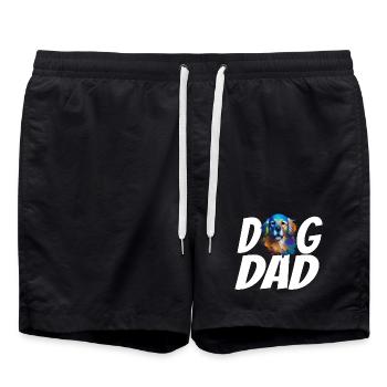Golden Retriever Love Watercolor Art for Dog Dad - Swim Trunks - black - Front - AI Model Male 185 light (185cm)