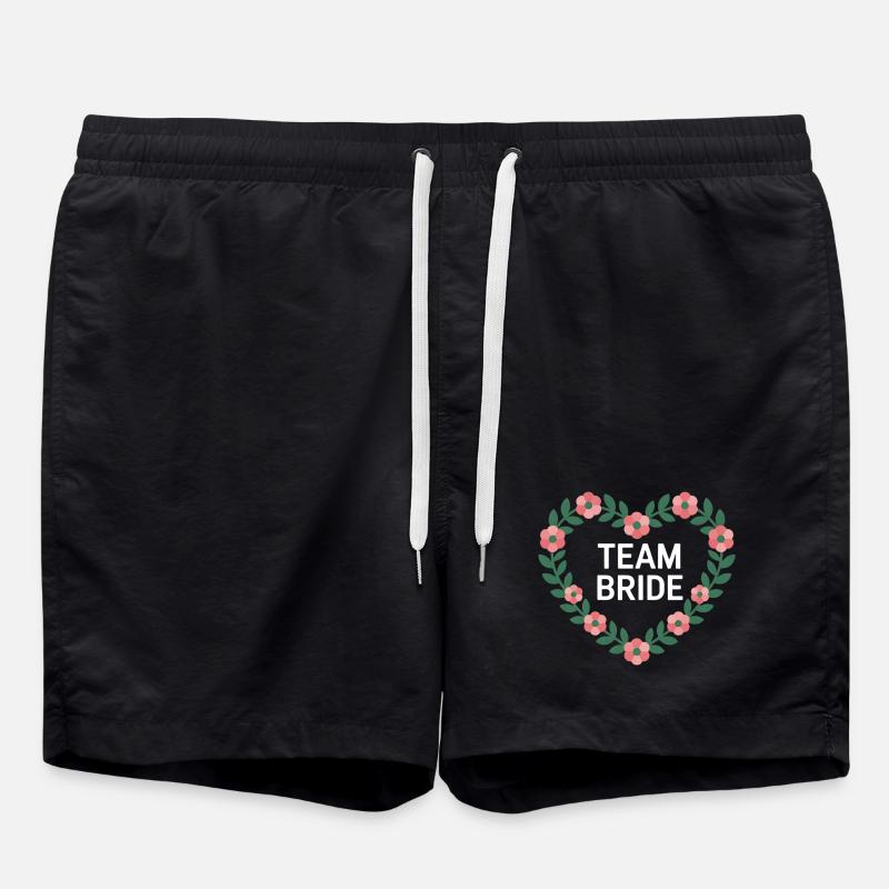 Équipe Mariée Coeur Fleurs - Short de bain - noir