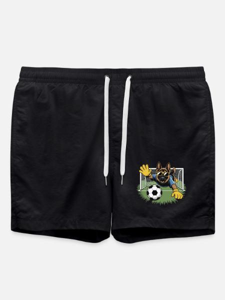 Goalkeeper dog with sunglasses - Swim Trunks - black