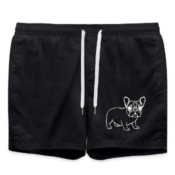 Bouledogue français chiens T-shirt cadeau - Short de bain - noir - Devant - AI Model Male 185 light (185cm)