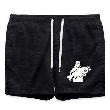 Fierté de pêcheur : silhouette classique de pêcheur - Short de bain - noir - Devant - AI Model Male 185 light (185cm)